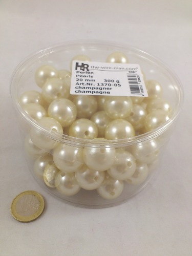 Perles champagne 20 mm. 300 gr. (+-75st.)